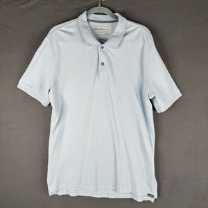 Eddie Bauer Men’s Polo Shirt Size TL Short Sleeve Light Blue 100% Cotton